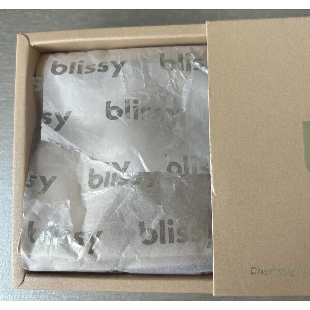 Blissy King 22 Momme 100% Mulberry Silk Pillowcase 22 Momme Champagne Color NEW